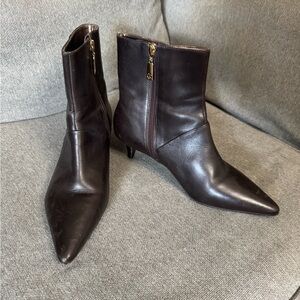 Talbots Dark Brown Leather Heeled Boots